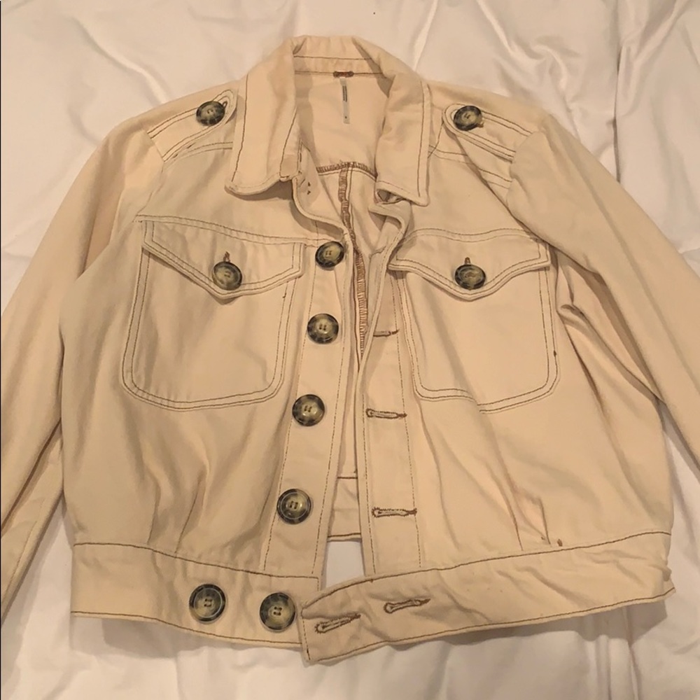 Free people cream jean jacket